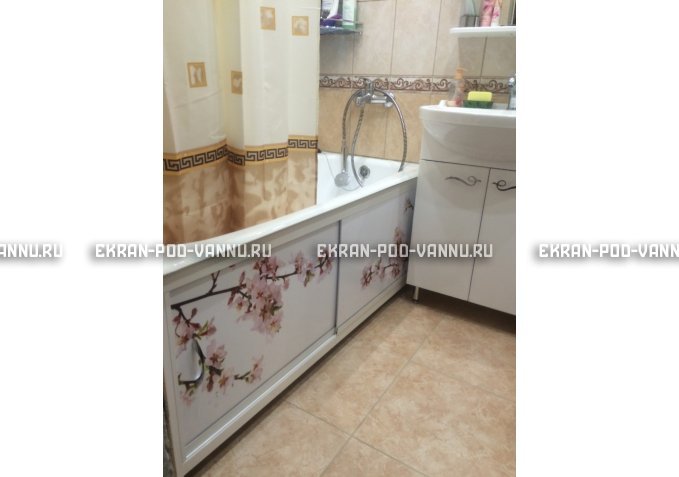 Раздвижной ФОТО экран - Белая акация – купить по цене 8500 руб. в интернет-магазине в городе Саранск картинка 1