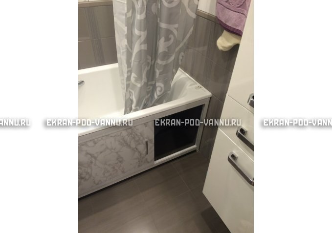 Раздвижной экран EUROPLEX Комфорт серый мрамор – купить по цене 6250 руб. в интернет-магазине в городе Саранск картинка 4