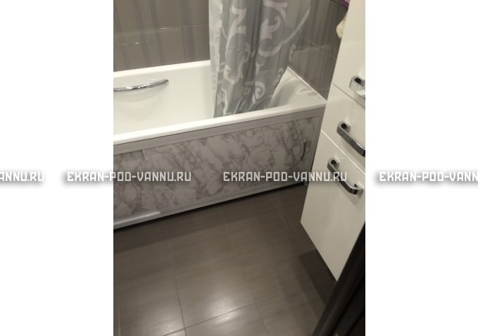 Раздвижной экран EUROPLEX Комфорт серый мрамор – купить по цене 6250 руб. в интернет-магазине в городе Саранск картинка 3