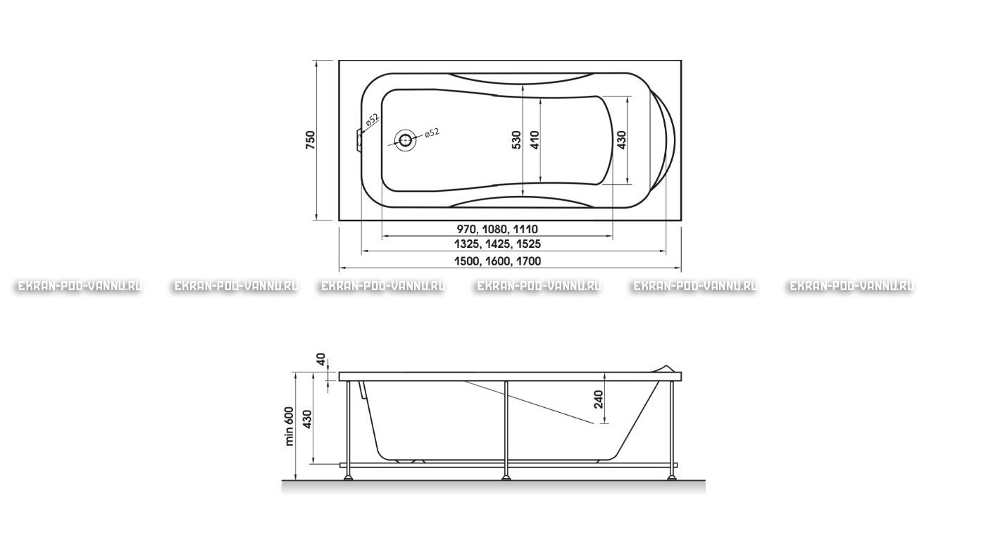 Акриловая ванна Relisan Elvira 150x75 – купить по цене 15260 руб. в интернет-магазине в городе Саранск картинка 10