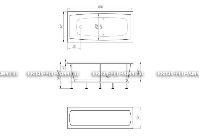 Акриловая ванна 1MarKa Melora 150x70 – купить по цене 12300 руб. в интернет-магазине в городе Саранск картинка 4