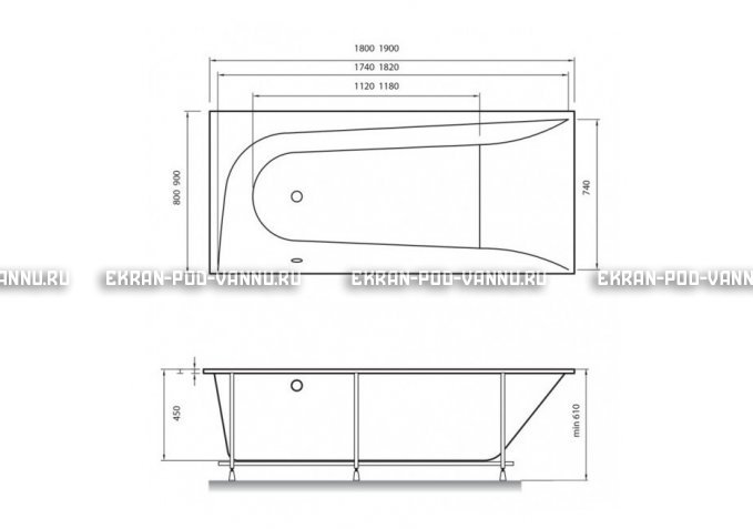 Акриловая ванна Vayer Boomerang 180x80 – купить по цене 43210 руб. в интернет-магазине в городе Саранск картинка 4