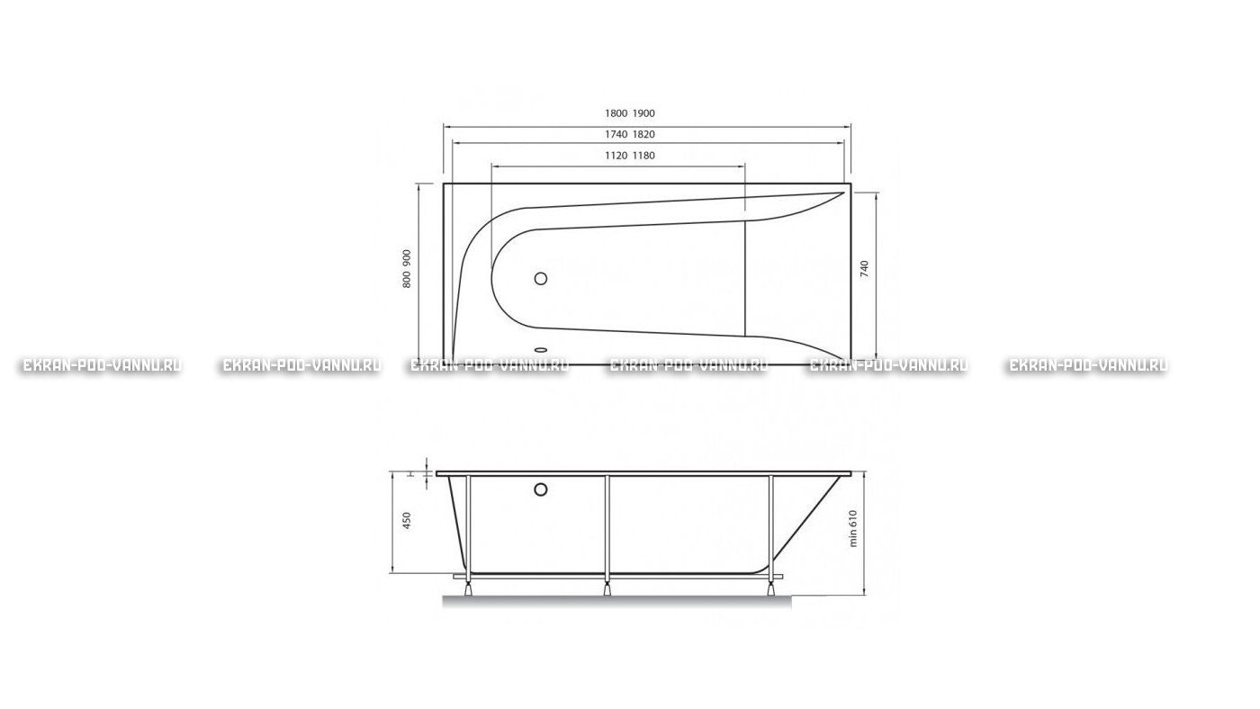Акриловая ванна Vayer Boomerang 190x90 – купить по цене 53050 руб. в интернет-магазине в городе Саранск картинка 15
